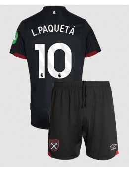 West Ham United Lucas Paqueta #10 Replika Borta Kläder Barn 2024-25 Kortärmad (+ byxor)